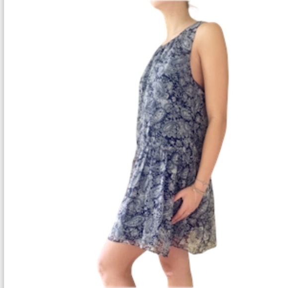 LIKELY Babydoll Dress 6 Georgette Navy White Paisley Coquette Girl Feminine - Picture 9 of 11